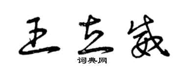 曾庆福王立威草书个性签名怎么写