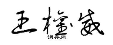曾庆福王权威草书个性签名怎么写