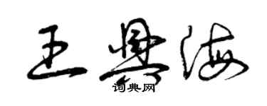 曾庆福王兴海草书个性签名怎么写