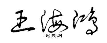 曾庆福王海鸿草书个性签名怎么写
