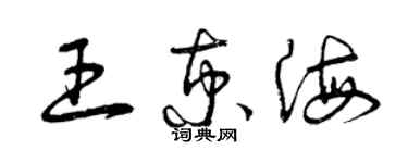 曾庆福王京海草书个性签名怎么写