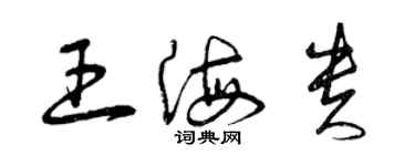 曾庆福王海贵草书个性签名怎么写