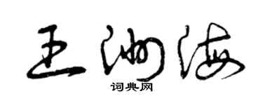 曾庆福王洲海草书个性签名怎么写