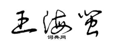 曾庆福王海闽草书个性签名怎么写