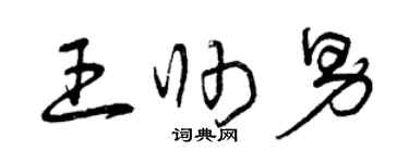 曾庆福王帅男草书个性签名怎么写