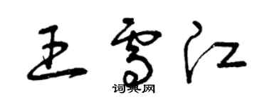 曾庆福王雪江草书个性签名怎么写