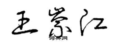 曾庆福王崇江草书个性签名怎么写
