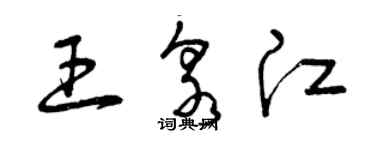 曾庆福王泉江草书个性签名怎么写