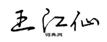曾庆福王江仙草书个性签名怎么写