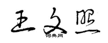 曾庆福王文照草书个性签名怎么写