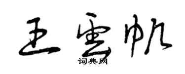 曾庆福王云帆草书个性签名怎么写