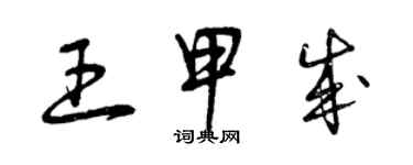 曾庆福王甲成草书个性签名怎么写