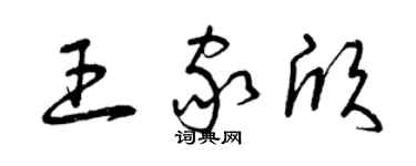 曾庆福王家欣草书个性签名怎么写