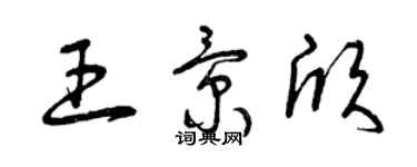 曾庆福王景欣草书个性签名怎么写