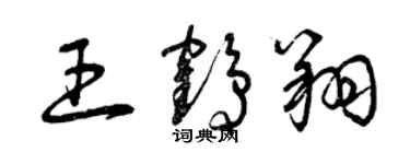 曾庆福王鹤翔草书个性签名怎么写