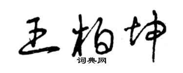 曾庆福王柏坤草书个性签名怎么写
