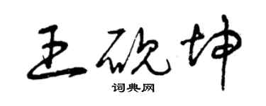 曾庆福王砚坤草书个性签名怎么写
