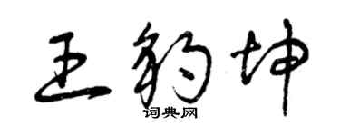曾庆福王豹坤草书个性签名怎么写