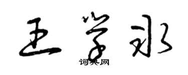 曾庆福王学冰草书个性签名怎么写