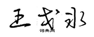 曾庆福王戈冰草书个性签名怎么写