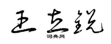 曾庆福王立锐草书个性签名怎么写