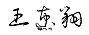 曾庆福王京翔草书个性签名怎么写