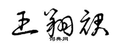 曾庆福王翔裙草书个性签名怎么写