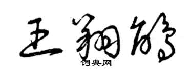 曾庆福王翔鹃草书个性签名怎么写