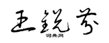 曾庆福王锐芬草书个性签名怎么写