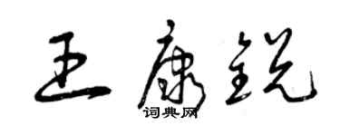 曾庆福王康锐草书个性签名怎么写