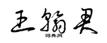 曾庆福王翰君草书个性签名怎么写