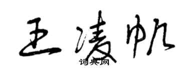 曾庆福王凌帆草书个性签名怎么写