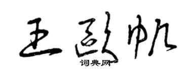 曾庆福王欧帆草书个性签名怎么写