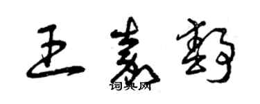 曾庆福王嘉静草书个性签名怎么写
