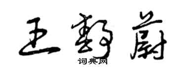 曾庆福王静蔚草书个性签名怎么写