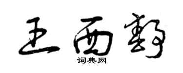 曾庆福王西静草书个性签名怎么写