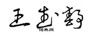 曾庆福王武静草书个性签名怎么写
