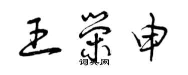 曾庆福王荣申草书个性签名怎么写
