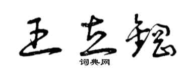 曾庆福王立钢草书个性签名怎么写