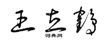 曾庆福王立鹤草书个性签名怎么写