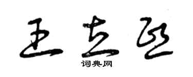 曾庆福王立熙草书个性签名怎么写
