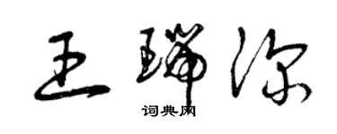 曾庆福王瑞深草书个性签名怎么写