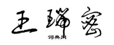 曾庆福王瑞密草书个性签名怎么写