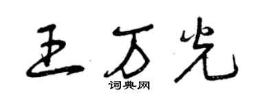 曾庆福王万光草书个性签名怎么写