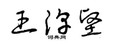 曾庆福王淳坚草书个性签名怎么写