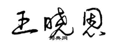 曾庆福王晓恩草书个性签名怎么写