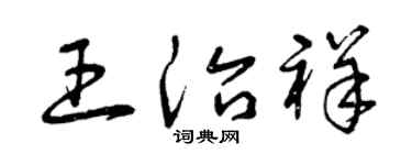 曾庆福王治祥草书个性签名怎么写