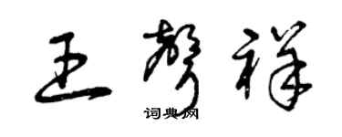 曾庆福王声祥草书个性签名怎么写