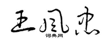 曾庆福王风忠草书个性签名怎么写