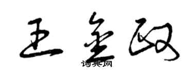 曾庆福王金政草书个性签名怎么写